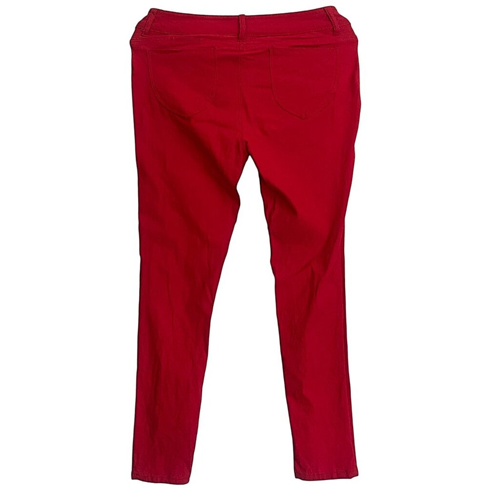 🔴 Sabrina Lauren Skinny Capri Jeans Pants – Vibrant Red Stretch Fit Size 8P - Picture 5 of 9